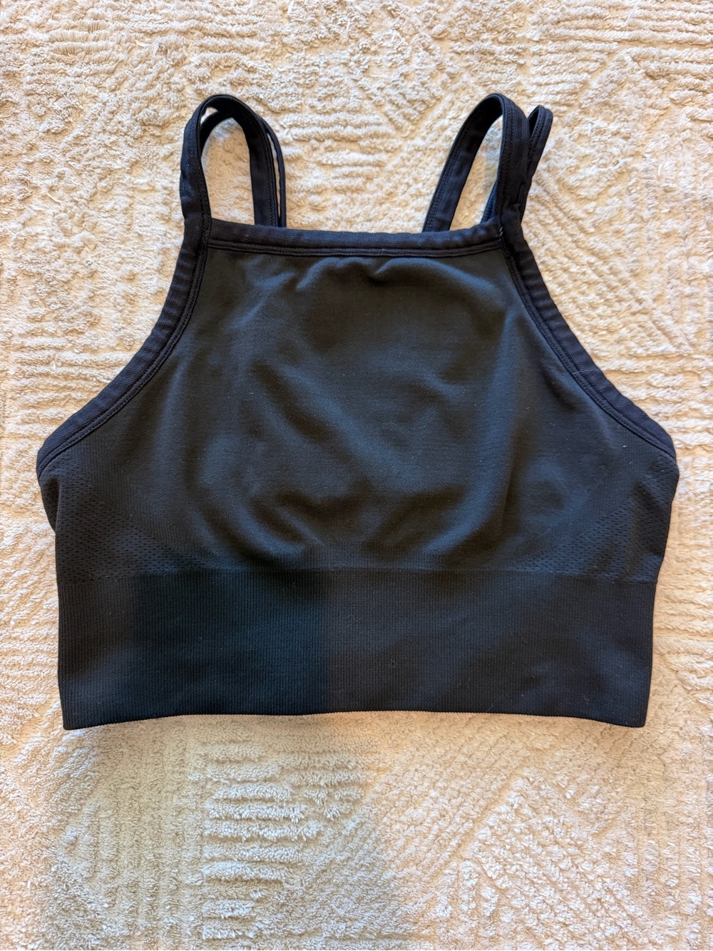 Zella Black Seamless Longline Sports Bra Crop Top Size Medium